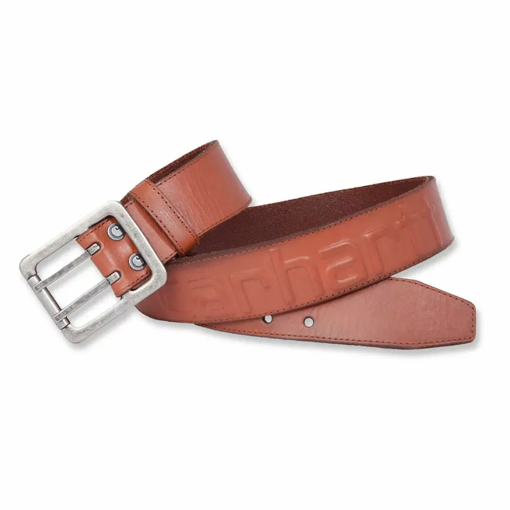 Ανδρική Δερμάτινη Ζώνη Logo Καφέ