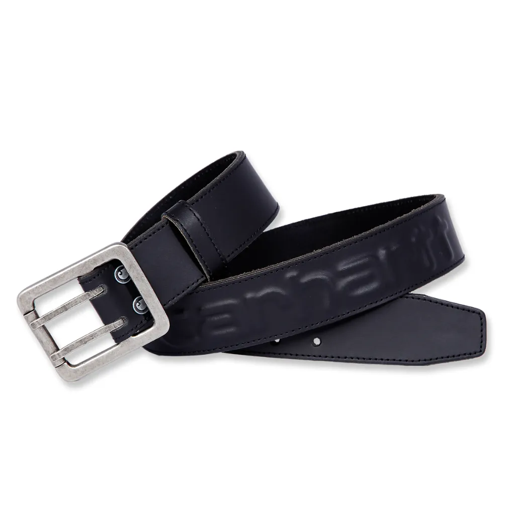 Ανδρική Δερμάτινη Ζώνη Logo Μαύρη 1