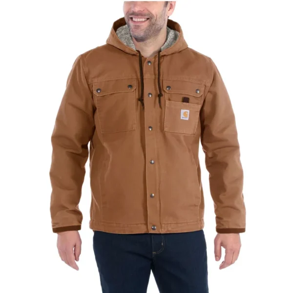 Ανδρικό Μπουφάν Με Επένδυση Sherpa Καφέ1