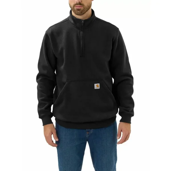 Ανδρικό Φούτερ Χωρίς Κουκούλα Half-Zip Μαύρο 1