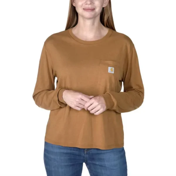 Γυναικεία Μακρυμάνικη Μπλούζα Καφέ1