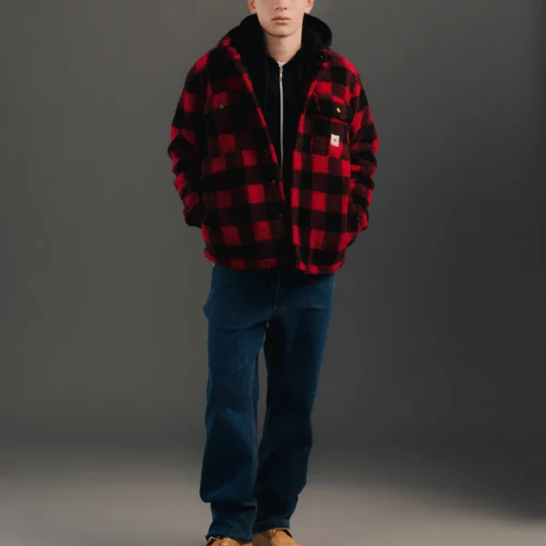 Jacket Bullafo Overshirt ΜαύροΚόκκινο1