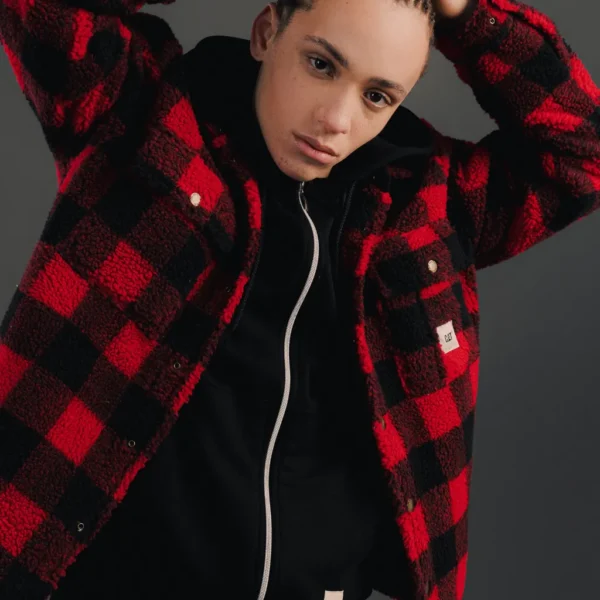 Jacket Bullafo Overshirt ΜαύροΚόκκινο2