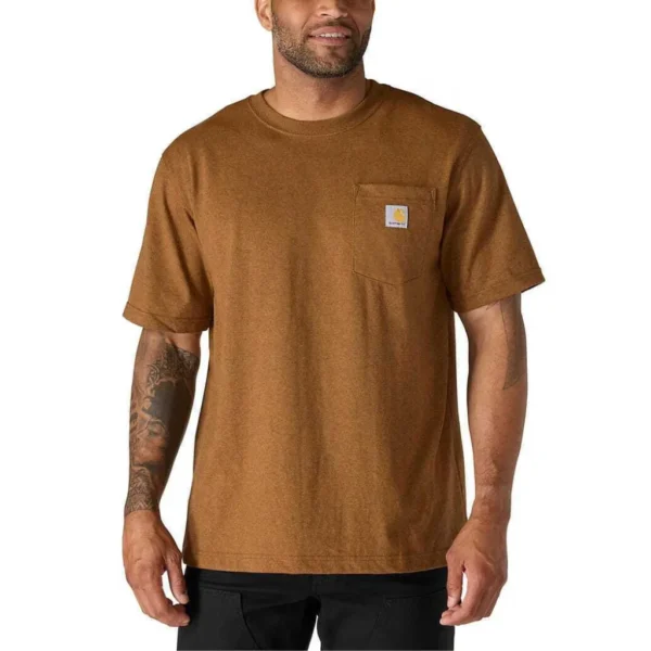 Ανδρικό T-Shirt Καφέ με Τσέπη1