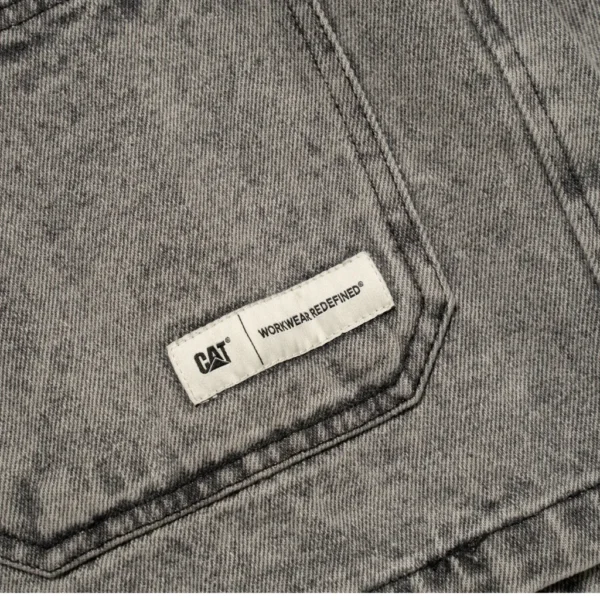 Overshirt Denim Με Acid Wash Μαύρο 5