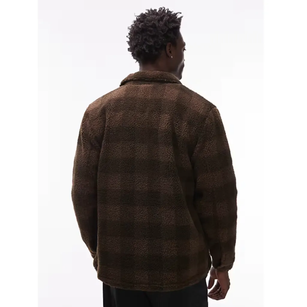 Jacket Sherpa Overshirt Καρό Καφέ Caterpillar 10 Jacket Sherpa Overshirt Καρό Καφέ Caterpillar - Image 2