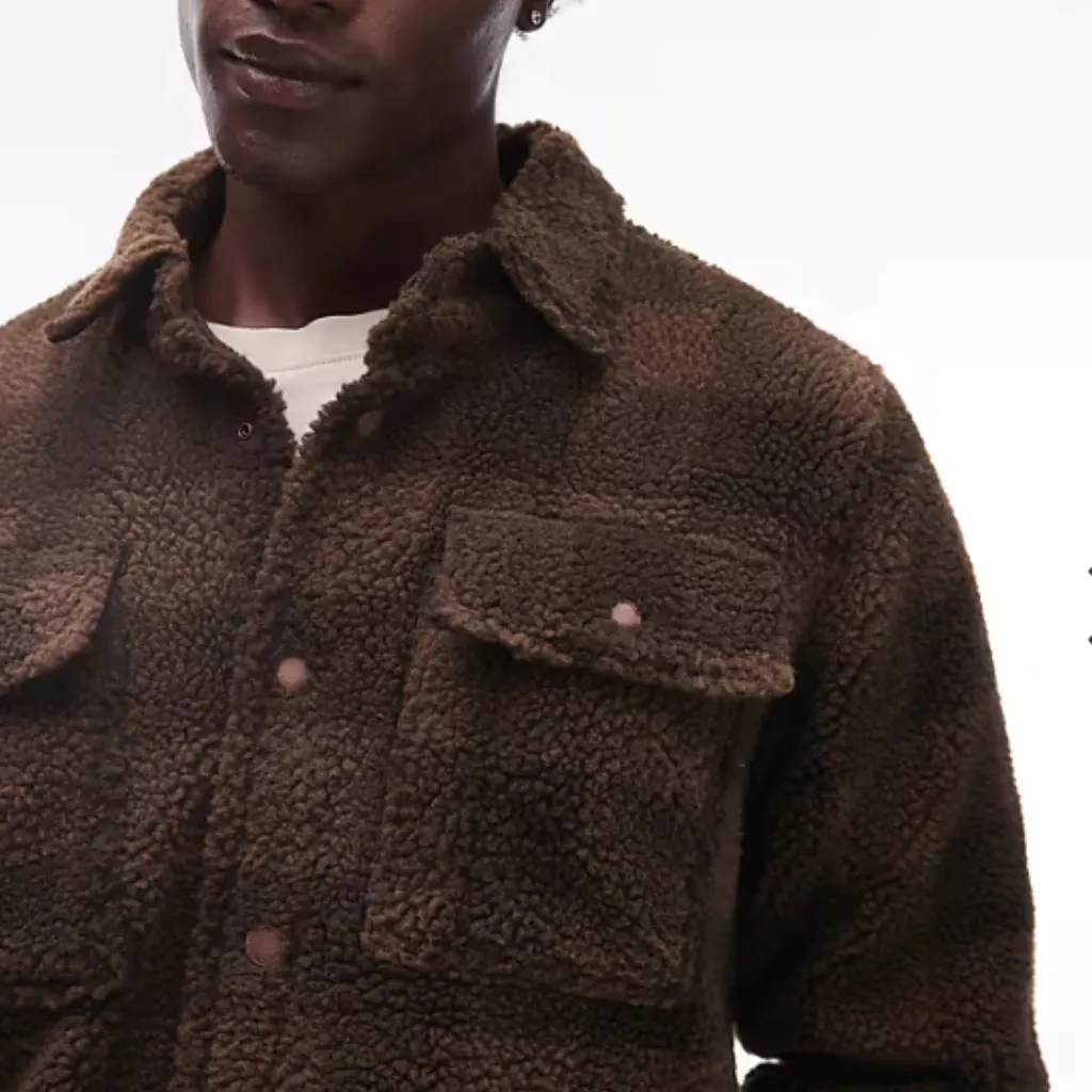 Jacket Sherpa Overshirt Καρό Καφέ Caterpillar 12 Jacket Sherpa Overshirt Καρό Καφέ Caterpillar - Image 4