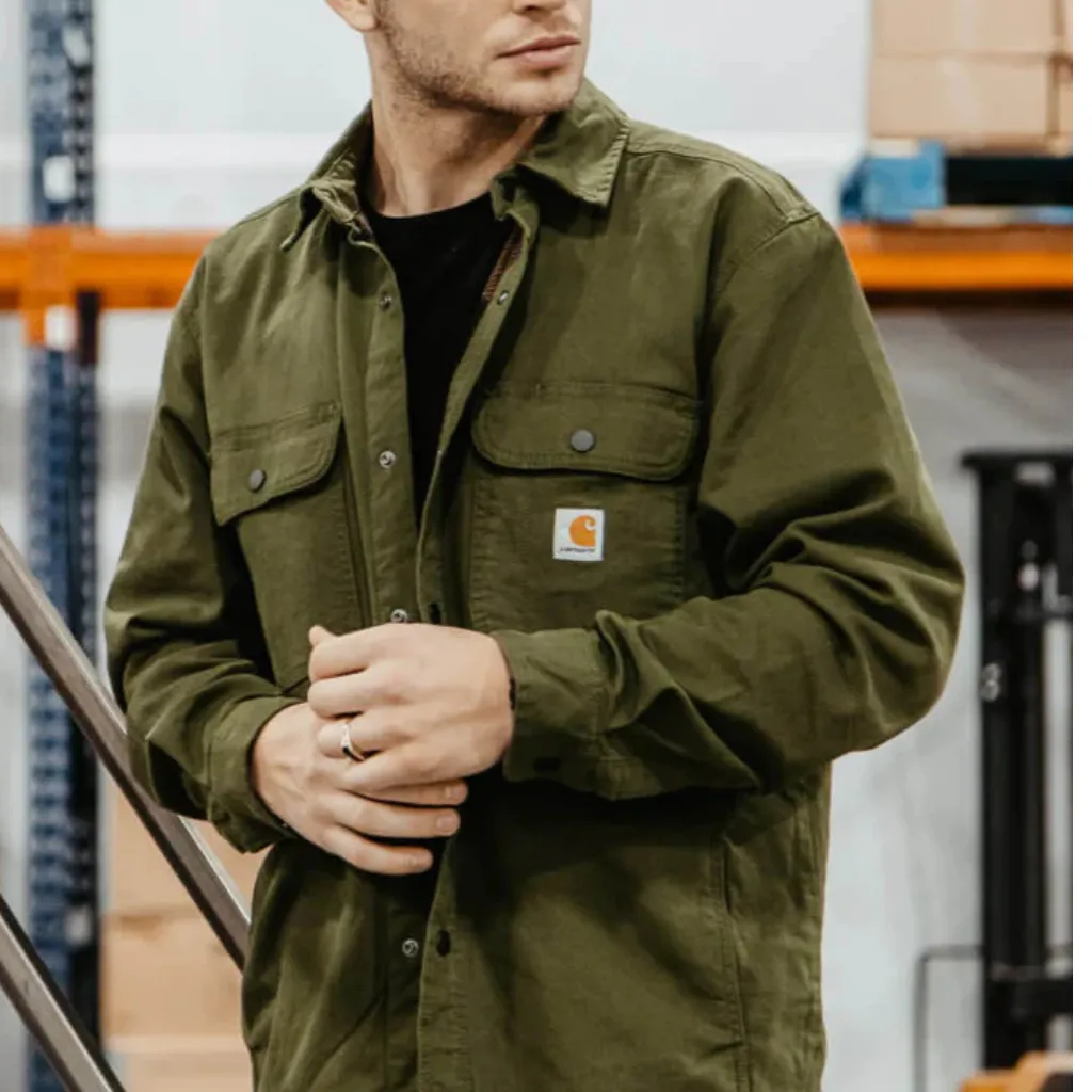 Ανδρικό Πουκάμισο Με Επένδυση Χακί 1