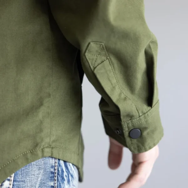 Ανδρικό Πουκάμισο Με Επένδυση Χακί 4