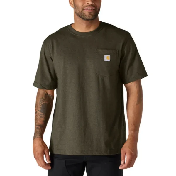 Ανδρικό T-Shirt Σκούρο Καφέ με Τσέπη 1