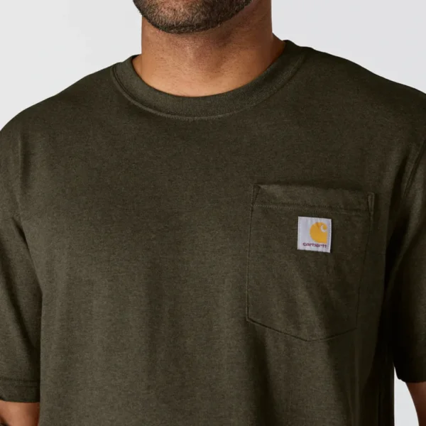 Ανδρικό T-Shirt Σκούρο Καφέ με Τσέπη Carhartt - Image 3