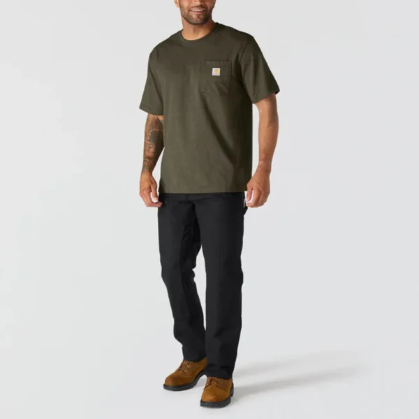 Ανδρικό T-Shirt Σκούρο Καφέ με Τσέπη Carhartt - Image 4