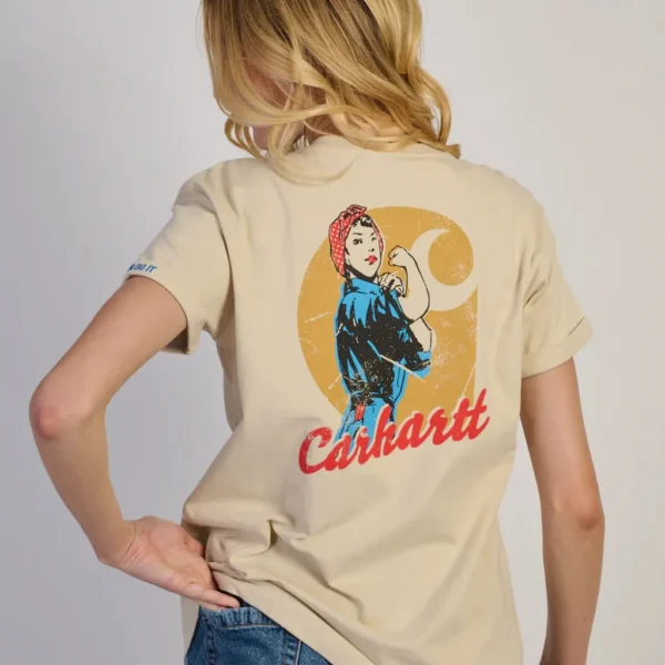 Γυναικείο T-Shirt Graphic με Τσέπη Oat Milk 1