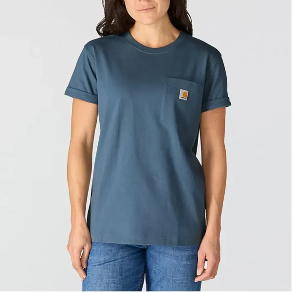 Γυναικείο T-Shirt Graphic με Τσέπη Μπλε 3