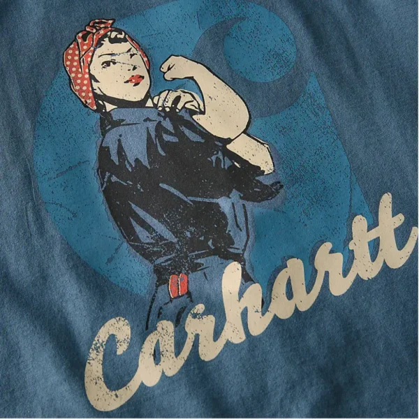 Γυναικείο T-Shirt Graphic με Τσέπη Μπλε Carhartt - Image 4
