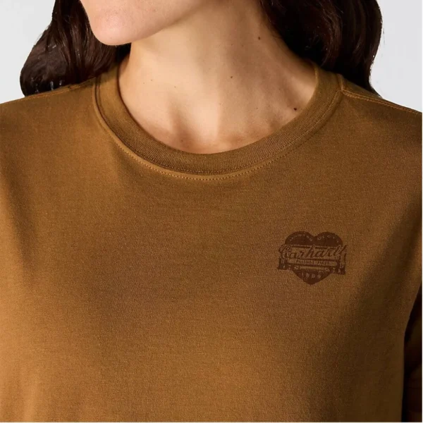 Γυναικείο T-Shirt Heritage Heart Καφέ Carhartt - Image 3