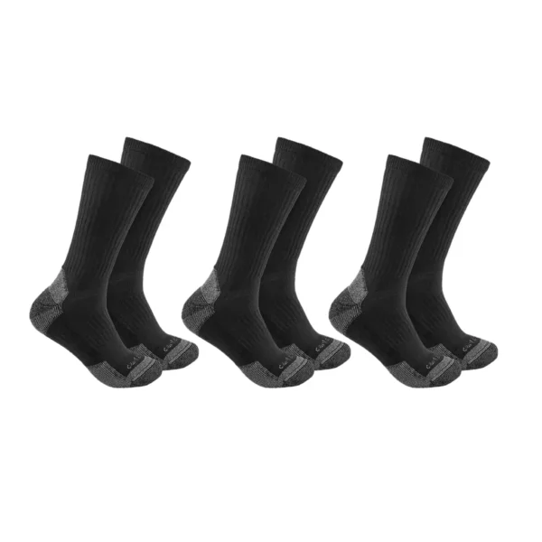 Κάλτσες Midweight Cotton Crew 3-Pack Μαύρες Carhartt 3 Κάλτσες Midweight Cotton Crew 3-Pack Μαύρες